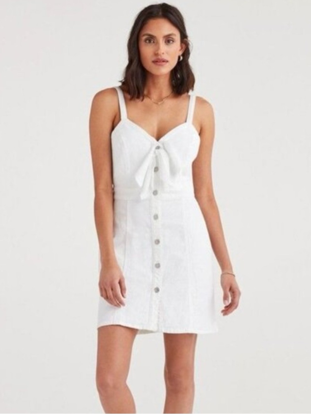 7 For All Mankind white denim mini dress